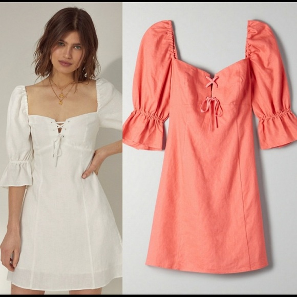 Aritzia Dresses & Skirts - Aritzia | Wilfred puff sleeved Babydoll dress Size L